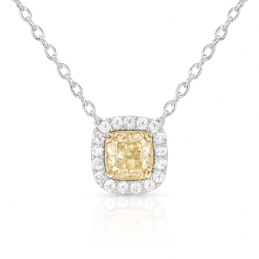 イエローダイアモンドネックレス クッション 0.411ct SI2 画像
