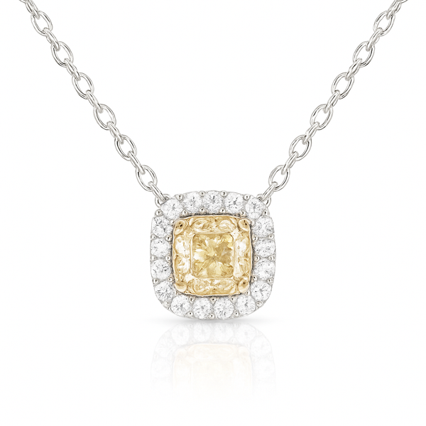 PT850/900 イエローダイヤモンド ペンダントネックレス 0.411ct Fancy