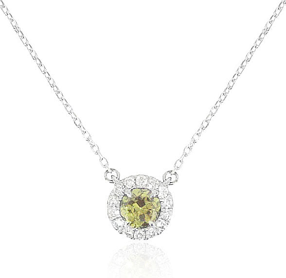 天然ダイヤモンドネックレス 0.487ct ファンシーグリーン オールドヨーロピアン SI2 CGL ダイヤモンド画像