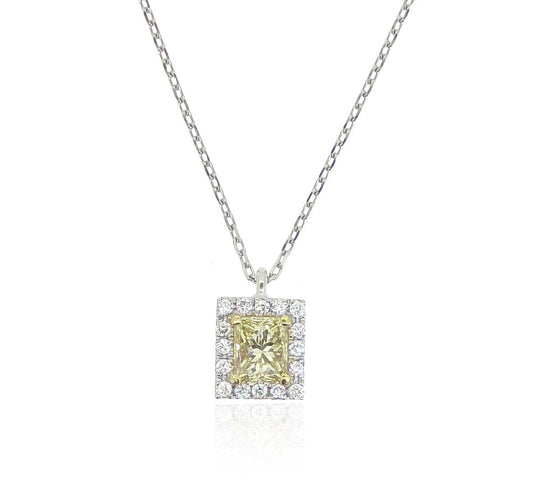 イエローダイアモンドネックレス プリンセス 0.398ct SI1 画像