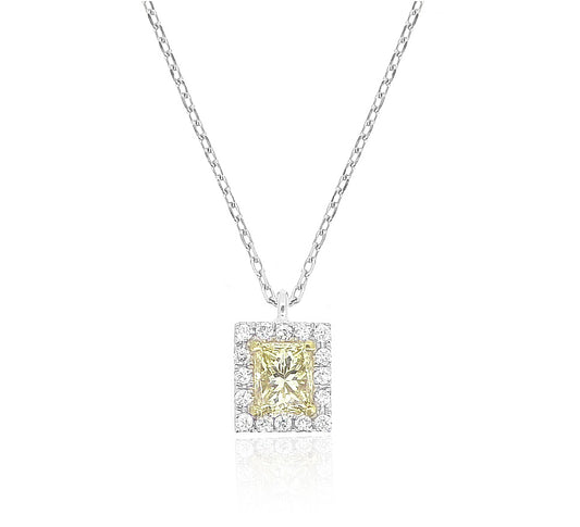 イエローダイアモンドネックレス プリンセス 0.398ct SI1 画像