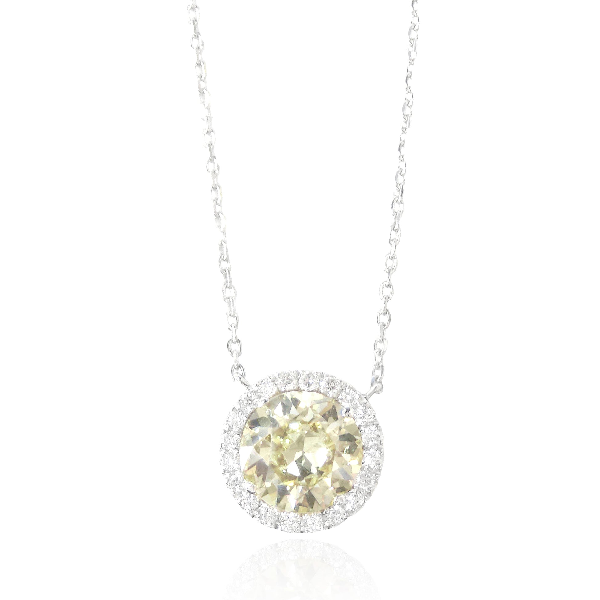 イエローダイアモンドネックレス ラウンド 1.292ct SI1 画像