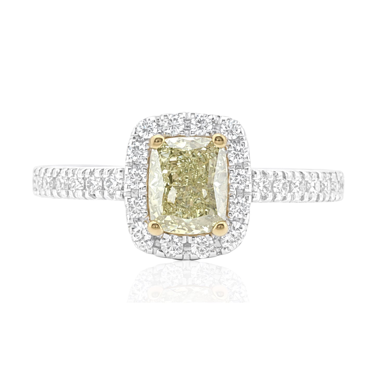 イエローダイアモンドリング クッション 0.703ct SI2 画像