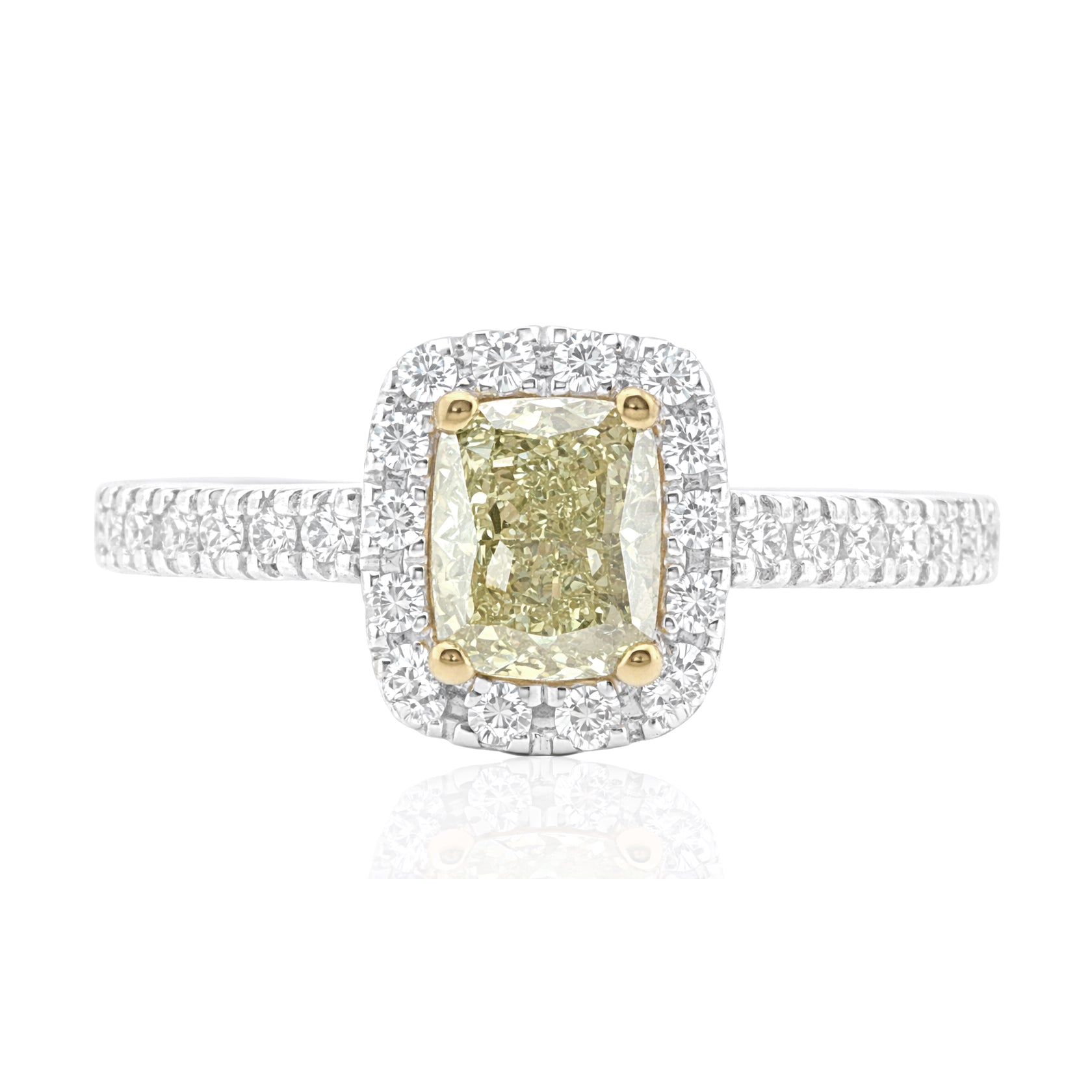 イエローダイアモンドリング クッション 0.703ct SI2 画像