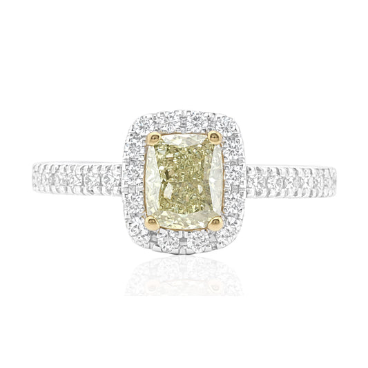 イエローダイアモンドリング クッション 0.703ct SI2 画像