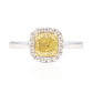 イエローダイアモンドリング クッション 0.858ct I1 画像