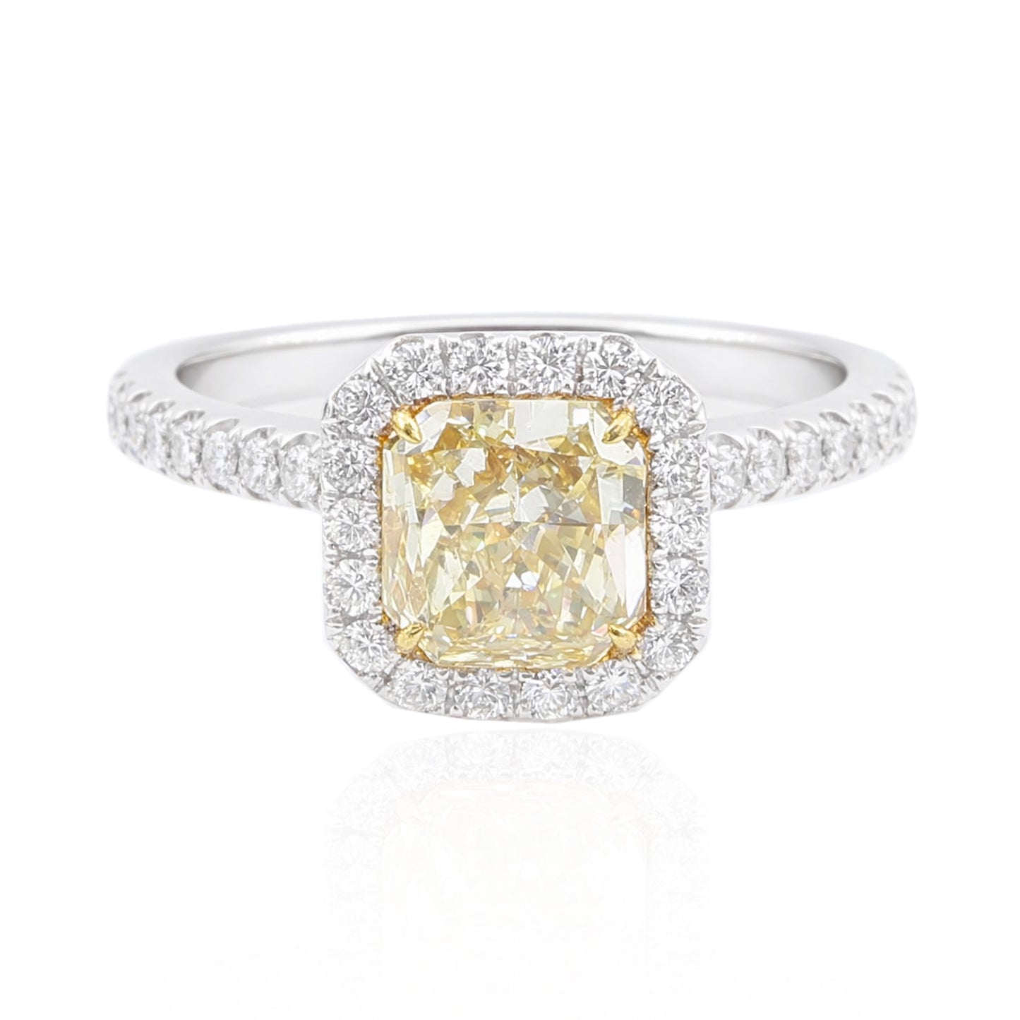 イエローダイアモンドリング クッション 1.752ct SI1 画像