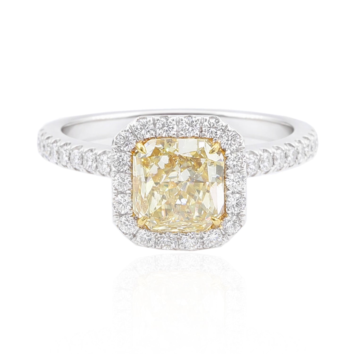 イエローダイアモンドリング クッション 1.752ct SI1 画像