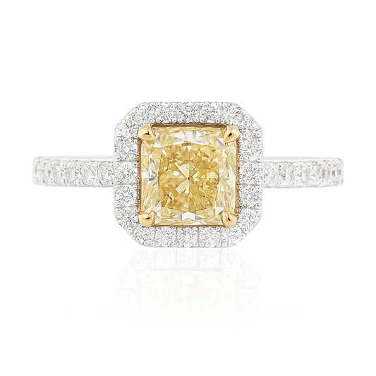 イエローダイアモンドリング クッション 1.752ct SI1 画像