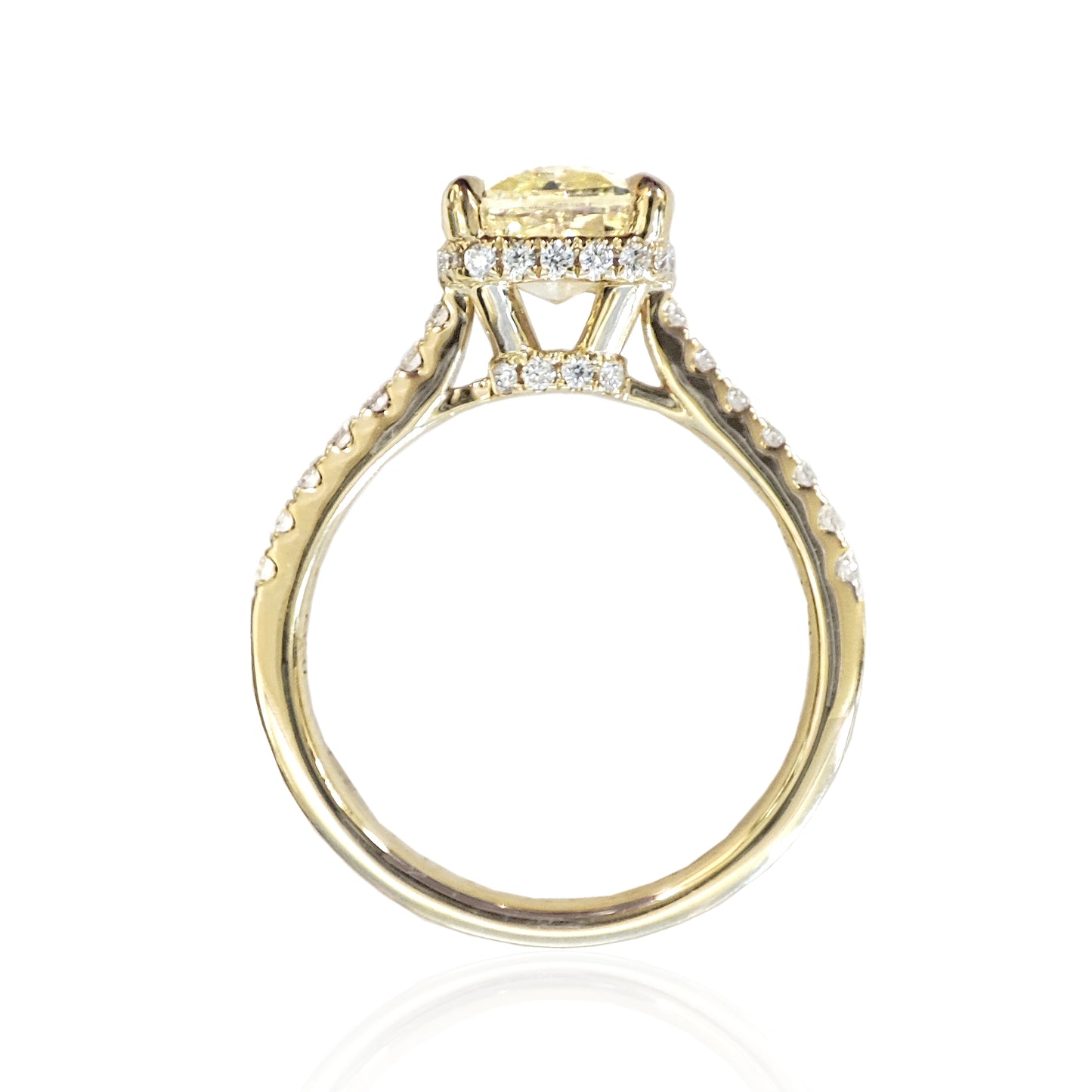 イエローダイアモンドリング クッション 1.96ct I1 横 画像