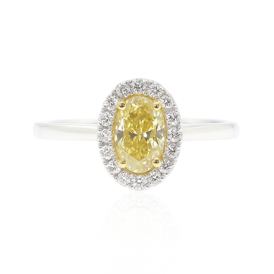 イエローダイアモンドリング オーバル 0.72ct SI1 画像