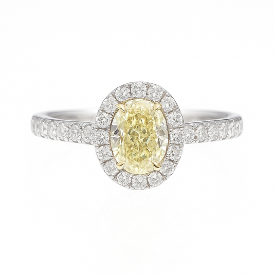 イエローダイアモンドリング オーバル 0.948ct SI1 画像