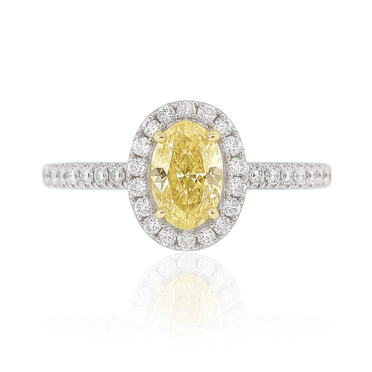 イエローダイアモンドリング オーバル 1.202ct I1 画像