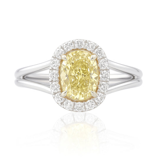 イエローダイアモンドリング オーバル 1.35ct VS1 画像