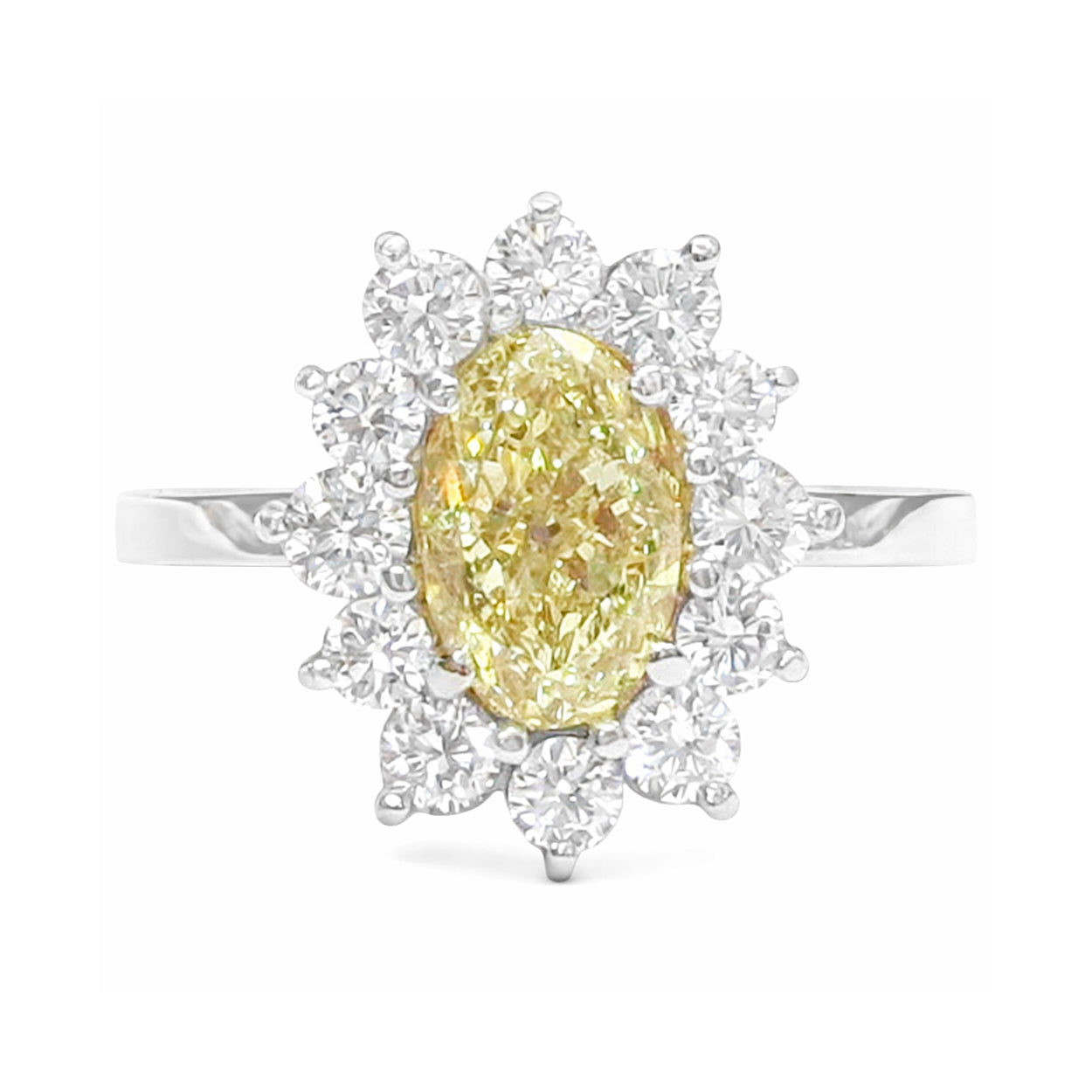 イエローダイアモンドリング オーバル 1.488ct SI2 画像