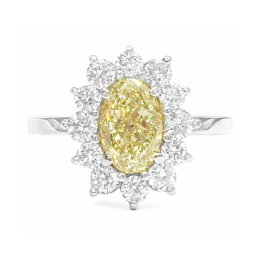 イエローダイアモンドリング オーバル 1.488ct SI2 画像