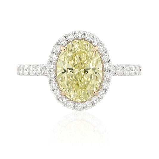 イエローダイアモンドリング オーバル 1.945ct VS2 画像