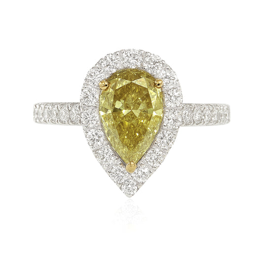イエローダイアモンドリング ペア 0.85ct SI2 画像