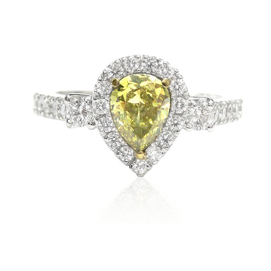 イエローダイヤモンドリング ペア 0.899ct VS2 画像