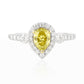 イエローダイヤモンドリング ペア 0.899ct VS2 画像