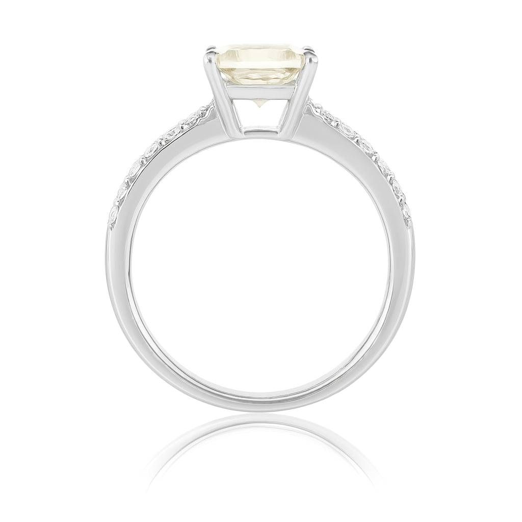 イエローダイアモンドリング プリンセス 0.995ct SI1 映像