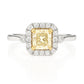 イエローダイアモンドリング ラディアント 0.68ct VS1 画像
