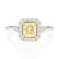 イエローダイアモンドリング ラディアント 0.68ct VS1 画像