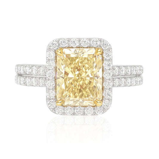 イエローダイアモンドリング ラディアント 2.488ct SI2 画像