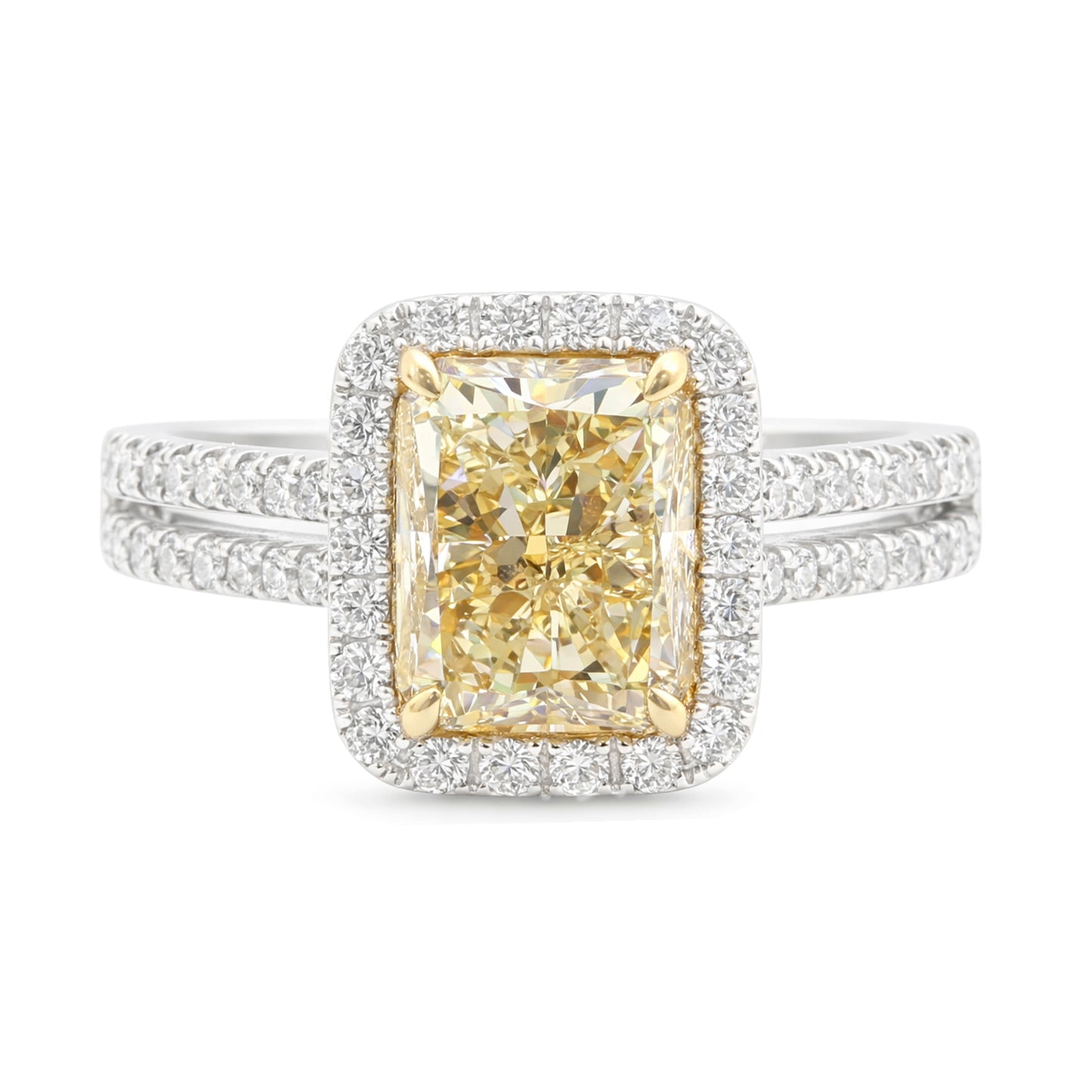 イエローダイアモンドリング ラディアント 2.488ct SI2 画像