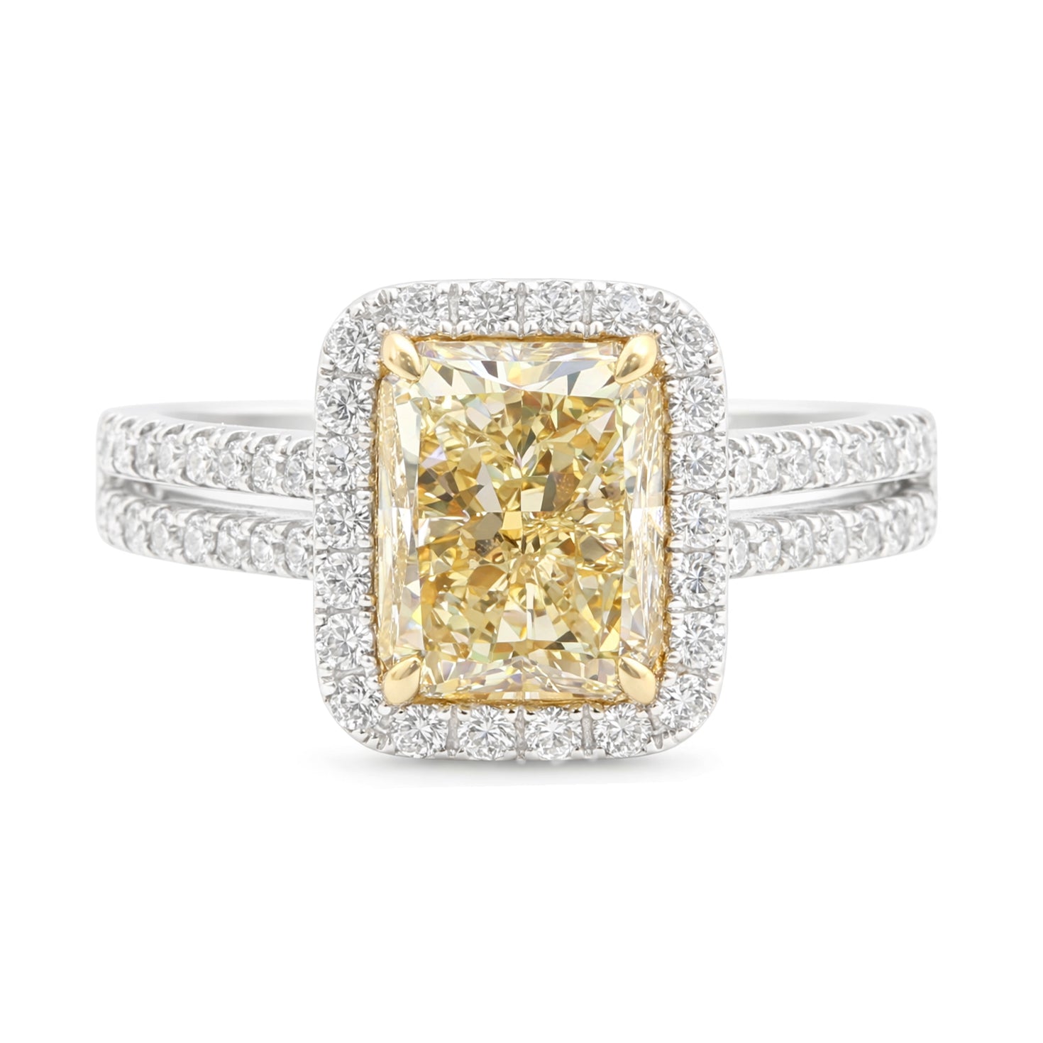 イエローダイアモンドリング ラディアント 2.488ct SI2 画像