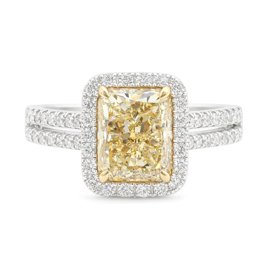 イエローダイアモンドリング ラディアント 2.488ct SI2 画像