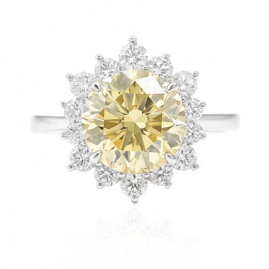 イエローダイアモンドリング ラウンド 2.613ct SI2 画像