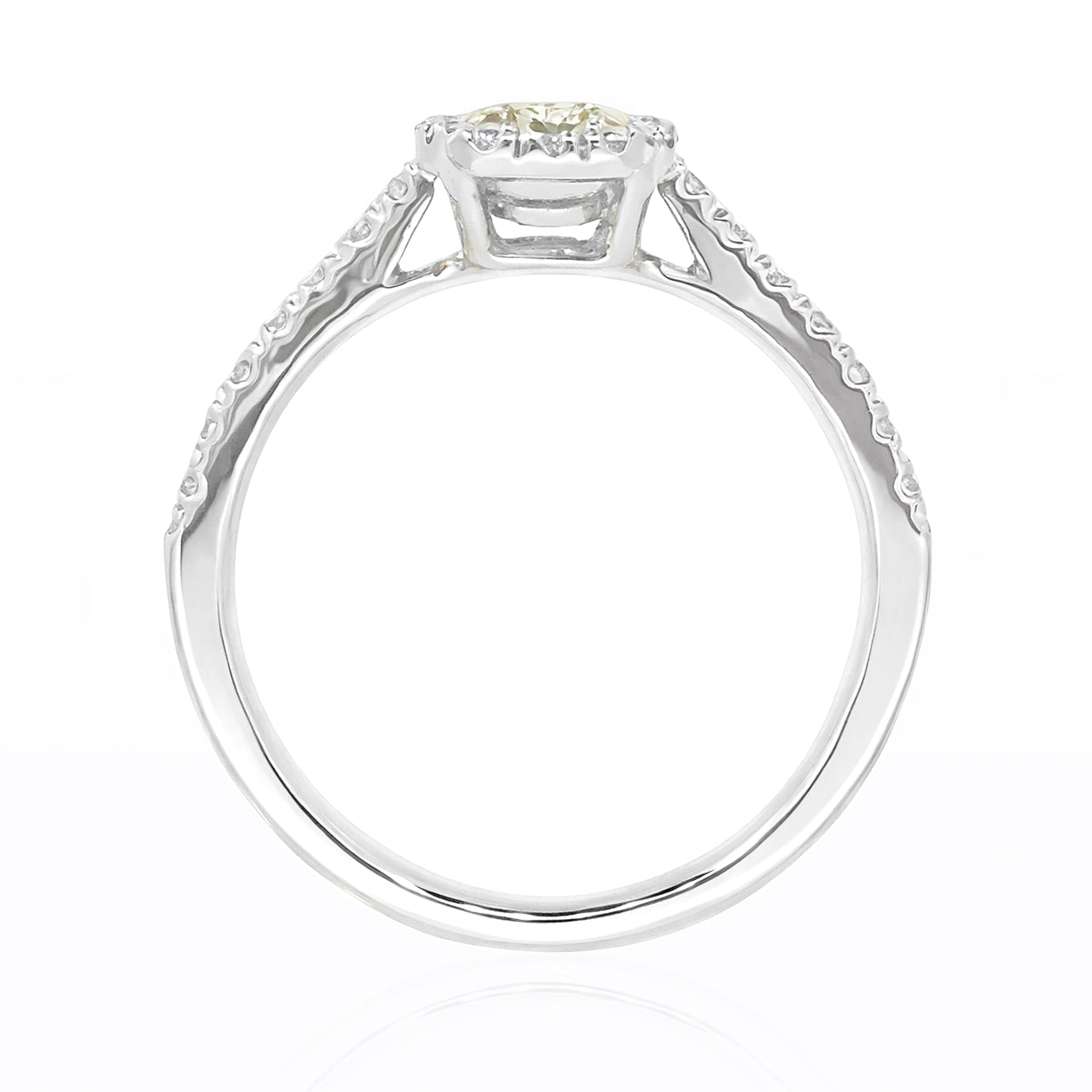 イエローダイヤモンドリング クッション 0.77ct SI1 裏画像