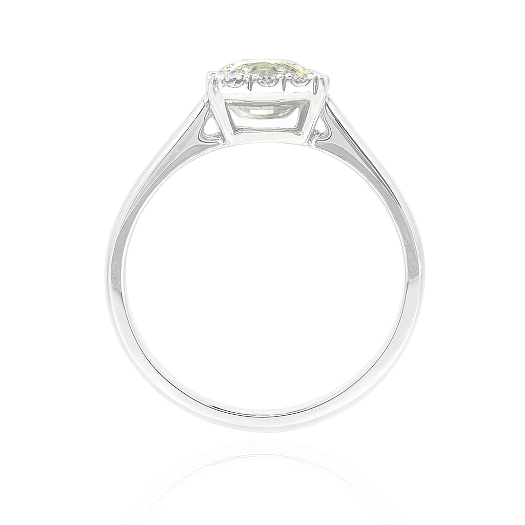 イエローダイヤモンドリング クッション 0.91ct SI1 裏画像