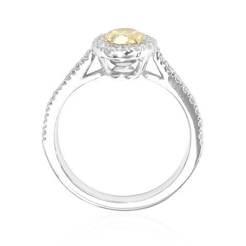 イエローダイアモンドリング オーバル 1.202ct I1 横画像
