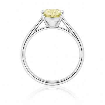 天然イエローダイヤモンドリング Pt900 20号 PT900 イエロー天然ダイヤモンド リング 1.35ct Fancy Light Yellow