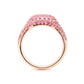 18KPG Pink Sapphire Baguette-cut Diamond Ring