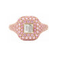 18KPG Pink Sapphire Baguette-cut Diamond Ring