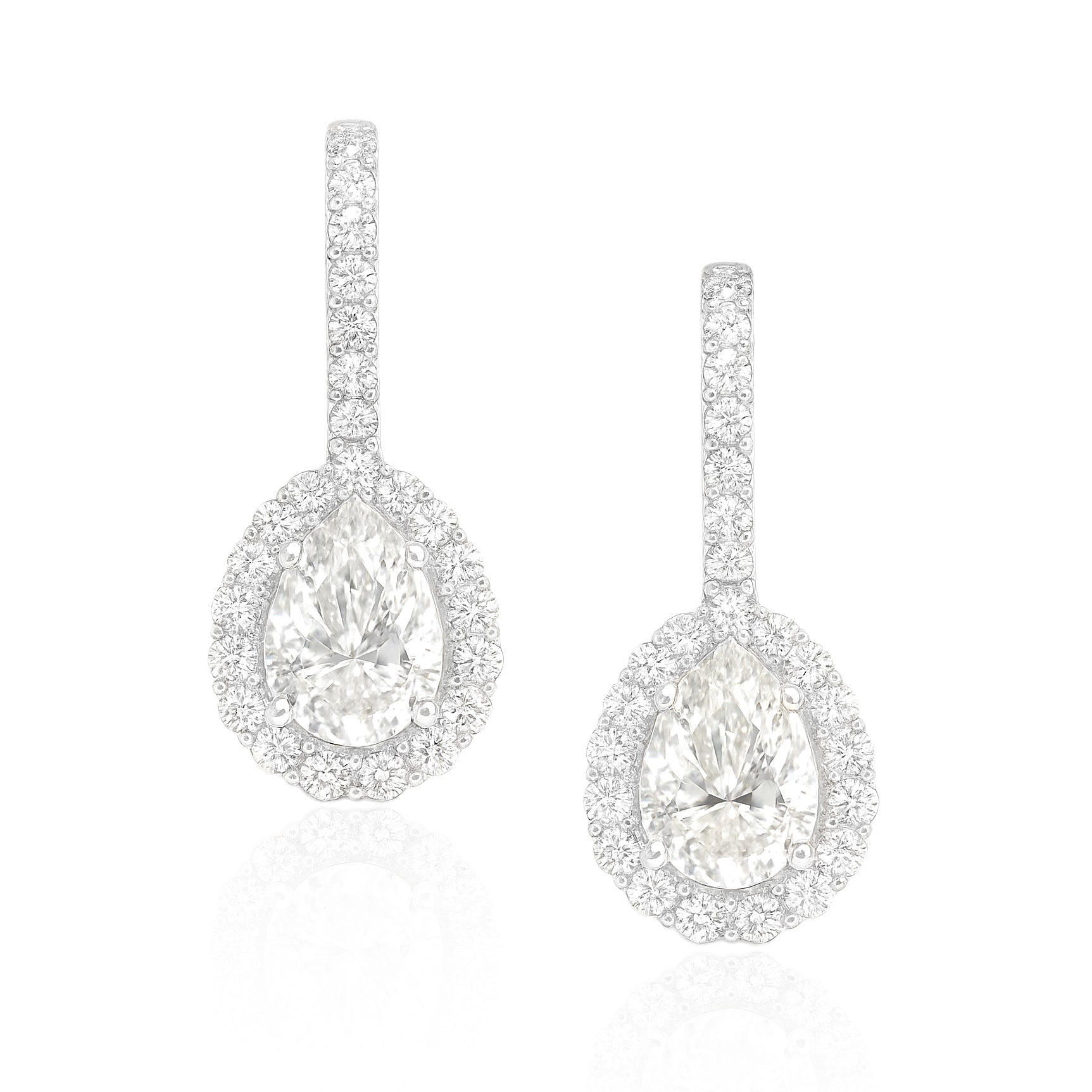天然ダイヤモンドイヤリング ほぼ無色 0.551ct VVS2 無色 0.522ct SI2 ペア 1.533ct 画像