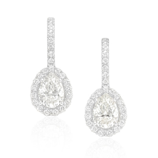 天然ダイヤモンドイヤリング ほぼ無色 0.551ct VVS2 無色 0.522ct SI2 ペア 1.533ct 画像