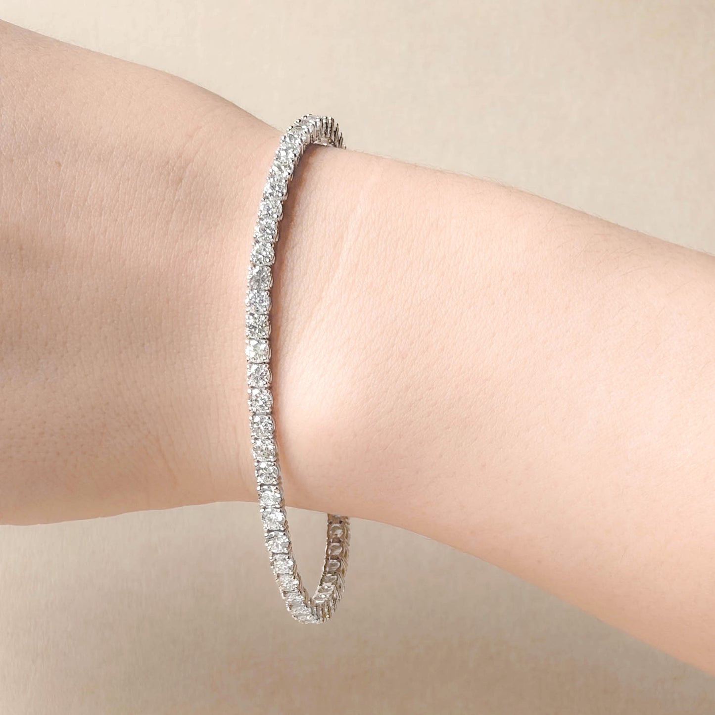 18K 天然ダイヤモンド テニスブレスレット 6.38ct