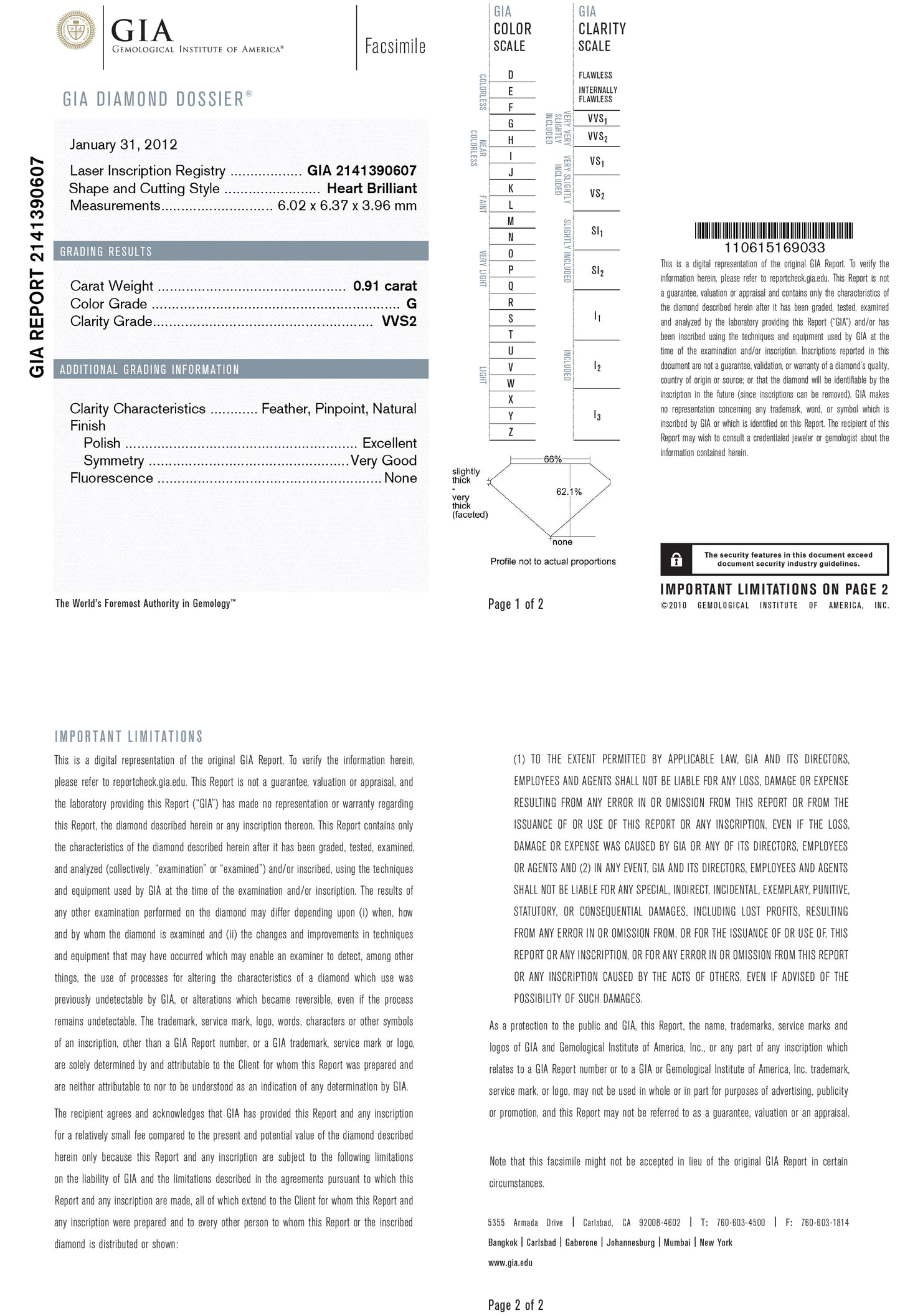 18K ほぼ無色ダイヤモンドリング 1.26ct VVS2 ハート