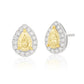 PT900 イエローダイヤモンドイヤリング 0.8ct Light Yellow SI1 ペア
