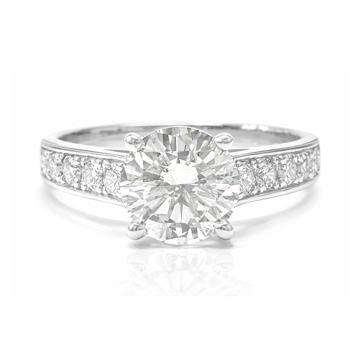 18K 無色 ダイヤモンドリング ラウンドカット 1.352ct