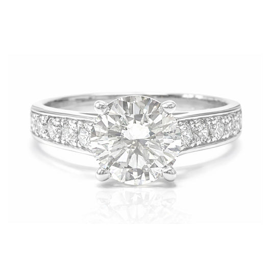 18K 無色 ダイヤモンドリング ラウンドカット 1.352ct