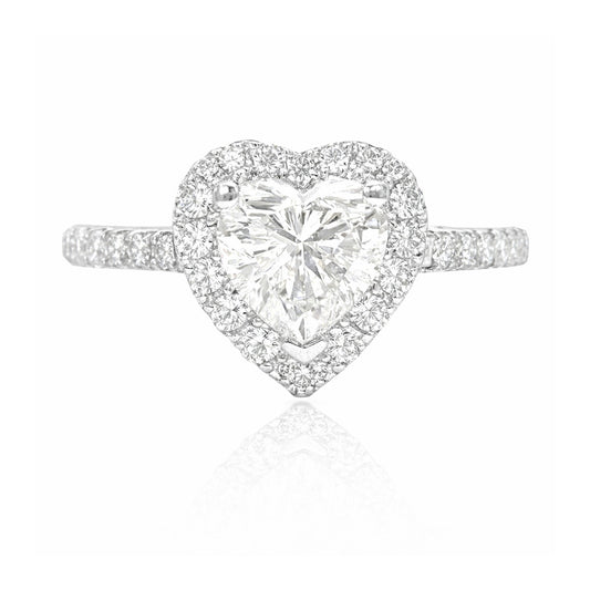 18K ほぼ無色ダイヤモンドリング 1.26ct VVS2 ハート