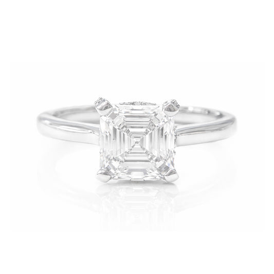 18K スクエアエメラルドダイヤモンドリング 1.69ct