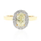 18K Oval-cut Fancy Light Yellow Diamond Ring - 1.547ct