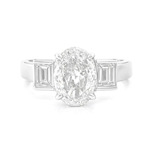 PT900 無色D ダイヤモンドリング 1.34ct SI1 オーバル