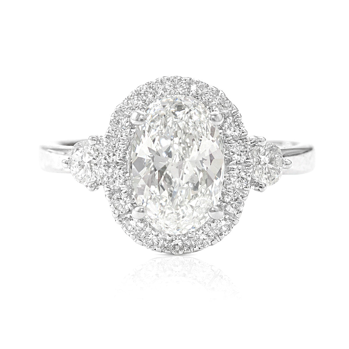 18K ほぼ無色Gダイヤモンドリング 1.06ct VS2 オーバル